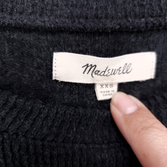 Madewell Sweater Top Ribbed Bell Long Sleeve Shirt Stretch Womens XXS - Picture 4 of 11